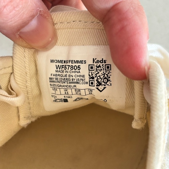 Keds x Kate Spade Sneakers Womens Size 7 Champion Glitter Bride Wedding Cream - Picture 8 of 8